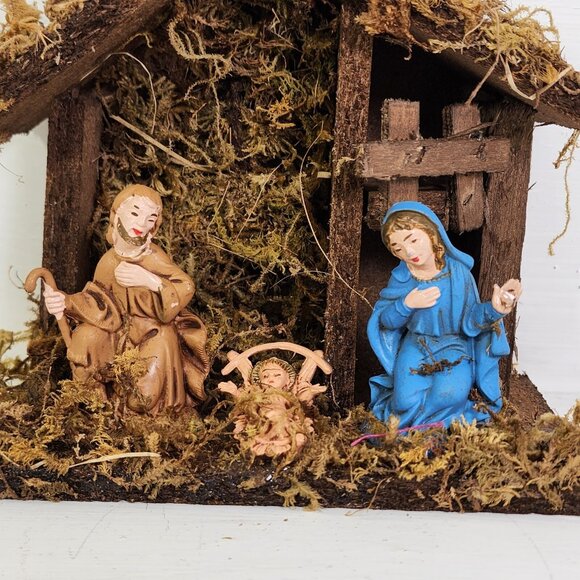 Nativity Set Christmas Manger Creche 6.5" Mary Joseph Jesus made in Italy - Picture 3 of 9